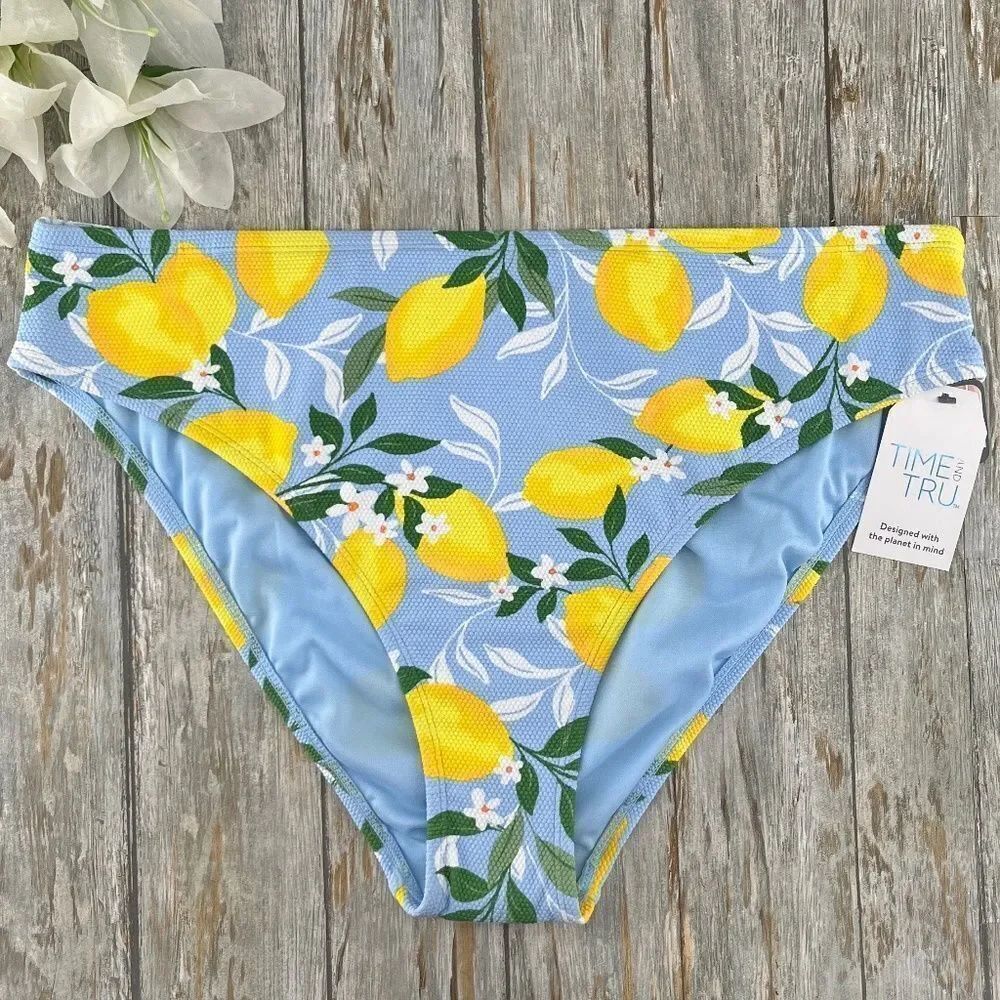 Women's Print Pique Bikini Swim Bottom Size 1X
